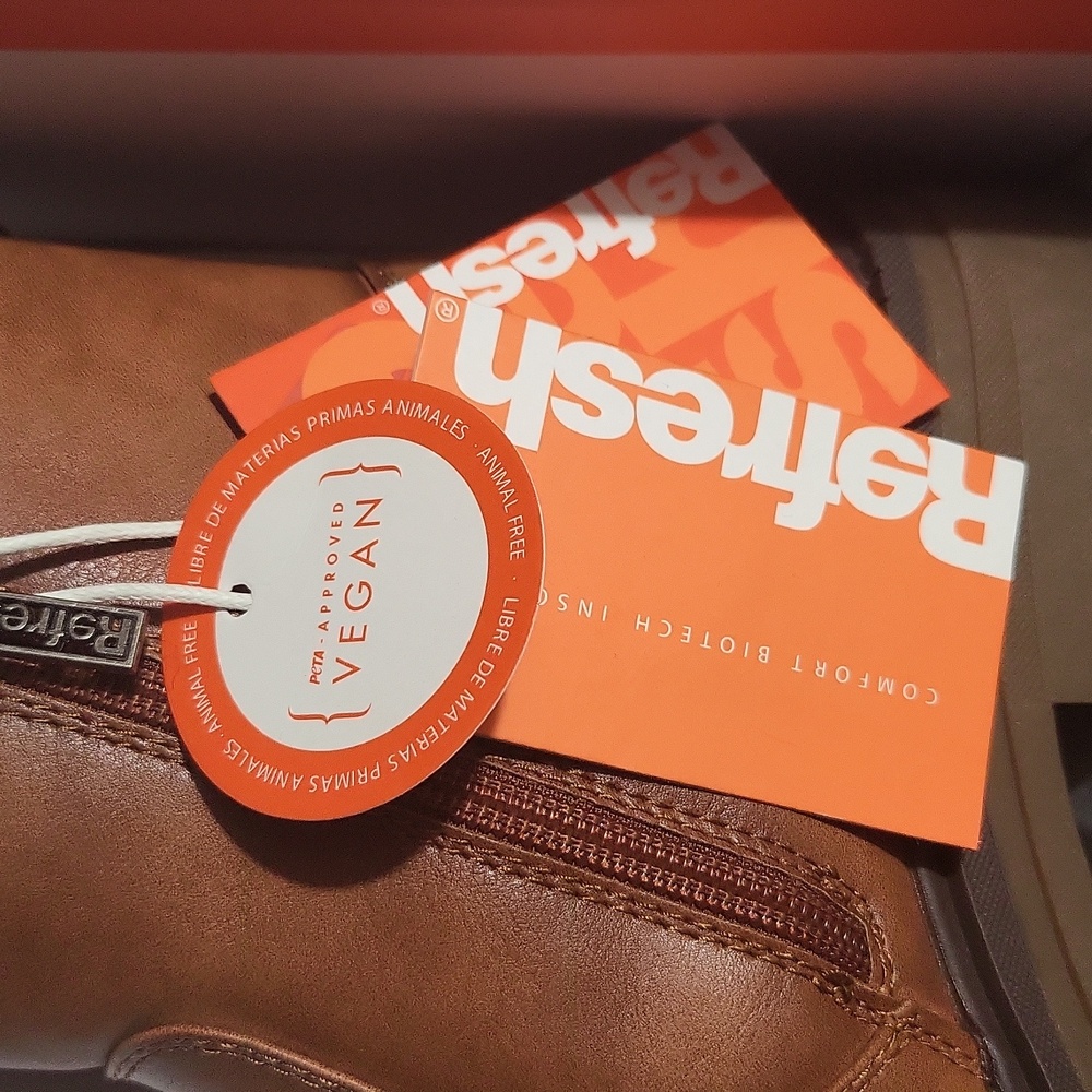 Women's Brown Booties, Vegan Leather - Picture 6 of 6